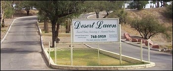 Entrance to Desert Lawn Memorial Gardens cemetery